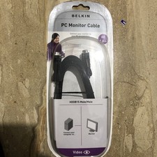 Belkin VGA Monitor Cable 6ft HDDB15 Male to Male PC Video Cable NEW Sealed