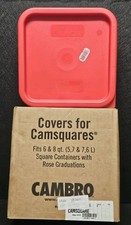6x Red Cambro Covers For Camsquate Fits 6 & 8 qt. Square Containers