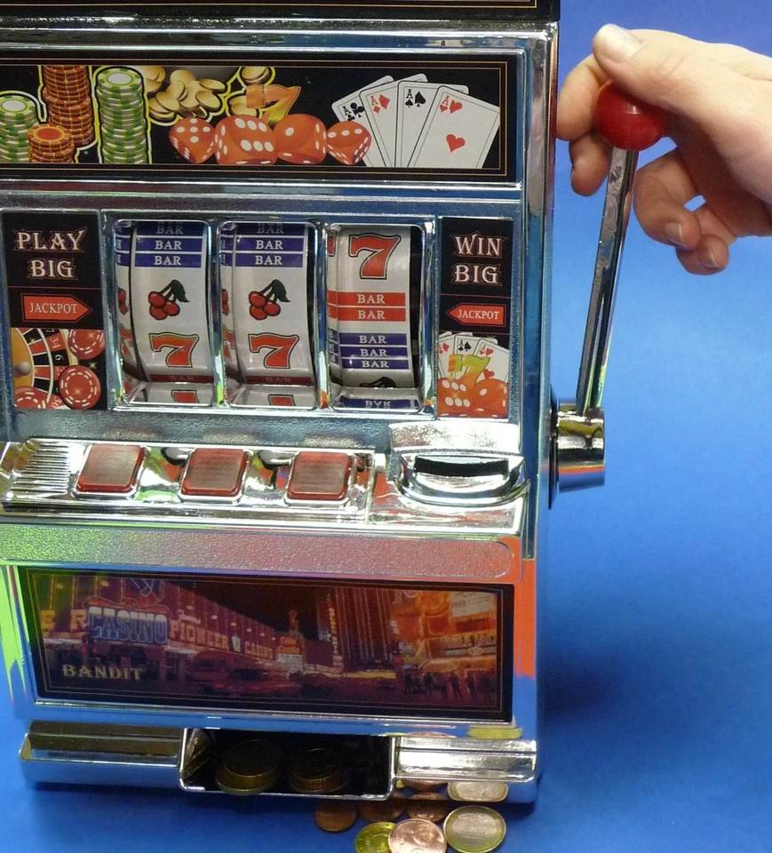 SLOTMACHINE Geld-Spielautomat in MAXI-Größe mit realistischer FUNKTION 69-1219 - Bild 4 von 4