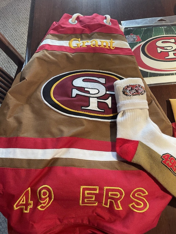 49ers Flag, Bag, Hats, Socks Decal, Soft Football eBay
