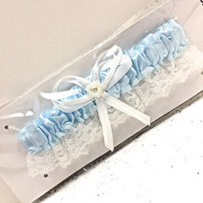 Darice Save The Date Blue Lace Wedding Garter Bride Heart Accent New in Package