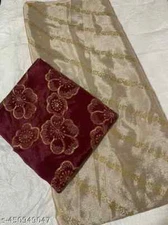 Designer Chiffon Saree With Unstitched Blouse Piece Women's Festive Party Wear