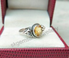 Natural Citrine Ring 925 Sterling Silver Ring November Birthstone Ring