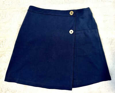 Two Girls French Toast Uniform Double Button Scooter skirts -Navy blue