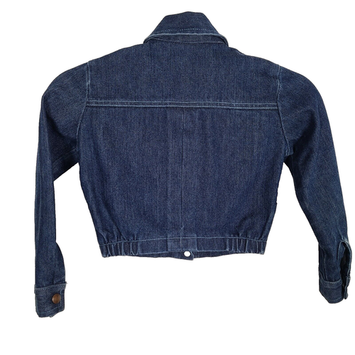 Vintage GWG Jean Jacket Girls Size 7 Blue Denim Snap Up 70s 80s Canada Fit 4-7 - Picture 4 of 16