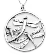 Sterling Silver Dragonfly Pendant Necklace #PG95