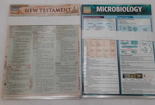 Quick Academic Study laminated learning Aids Lot of 20(2 diff charts 10 of each) - 第 1/5 張圖片