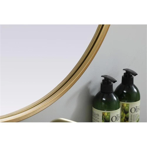 Elegant Decor Asha 24x30" Oval Modern MDF Wood/Iron Mirror in Brass - Picture 7 of 11