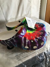 Crocs Men's Classic Tie-Dye Graphic Clog With Heel Straps Choice Size.NWT.