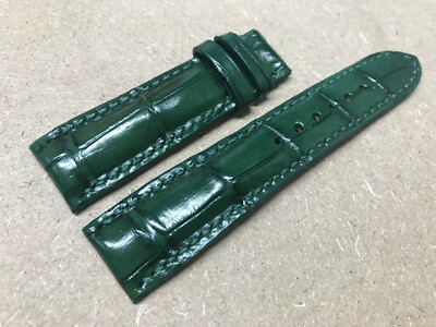 21mm/18mm Green Alligator Crocodile Embossed Leather Watch Strap Band