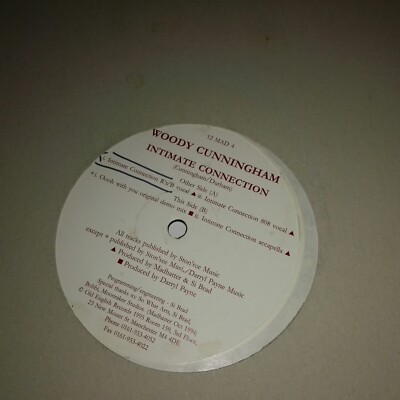 Vinyl record 12'' single Woody Cunningham   Intimate Connection