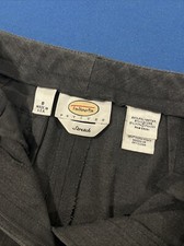 VTG Talbots Petites Dress Pants Size 8 Gray Stretch Pleated 28x28 Wide-Leg USA