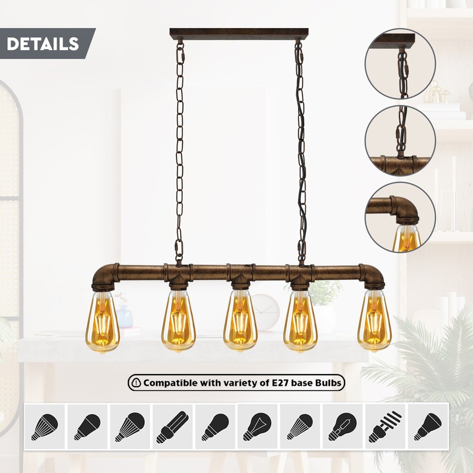 Vintage Hänge Lampe Retro Industrial Hängelampe E27 Pendentif