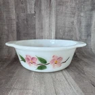 Vintage Anchor Hocking Fire King 1 pt Bowl Peach Cherry Blossom Hand Painted