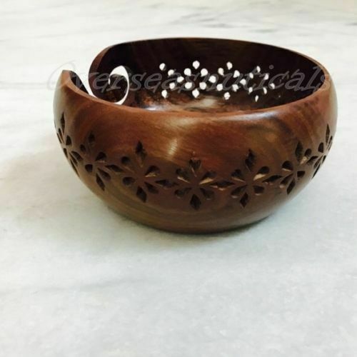 New Arrival Wooden Yarn Bowl Knitting Bowl with Storage Crochet Wool Holder & Li