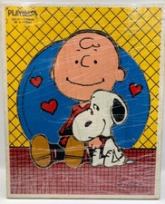 Vintage 1958 Peanuts Snoopy Charlie Brown Be A Friend Wooden Puzzle 230-10