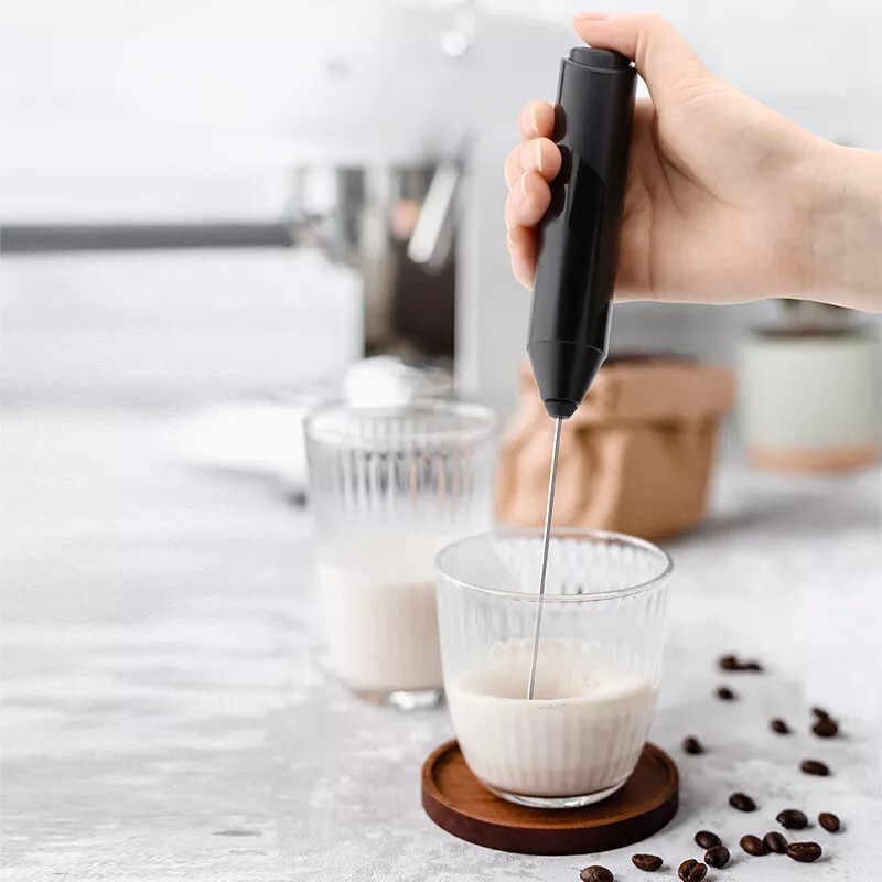 Milk frother handheld battery operated electric for Coffee, Latte, Hot Chocolate-image