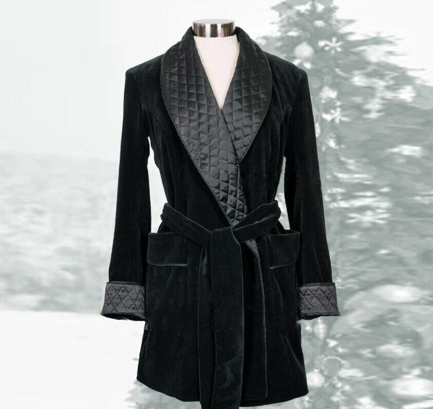 Velvet Men Smoking Jackets Robes Shawl Lapel Dinner Party Wear Vintage  Blazers