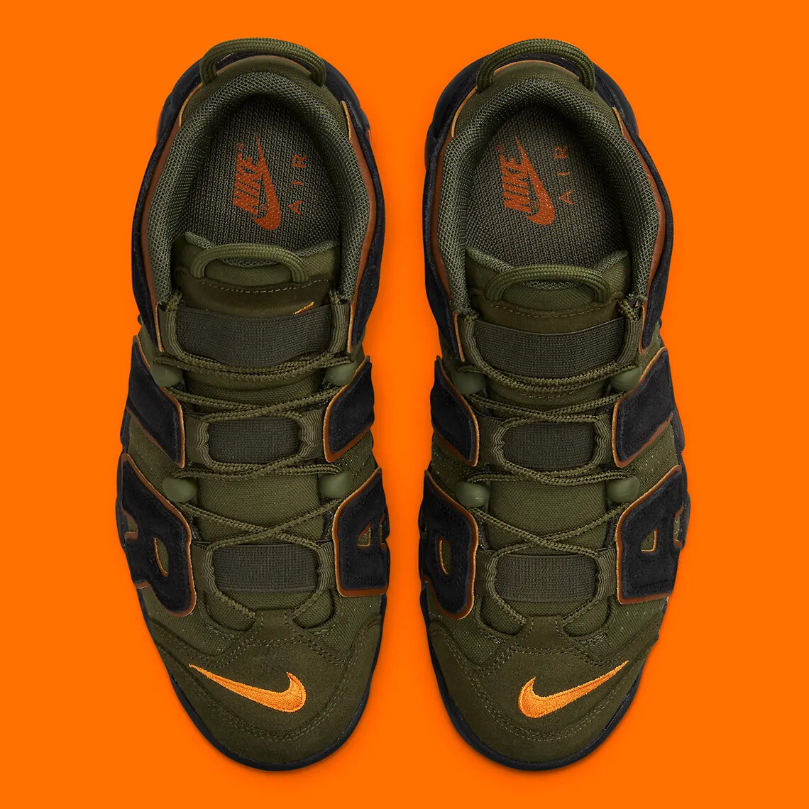 Nike Air More Uptempo 96 Cargo Khaki Alpha Orange Sneakers