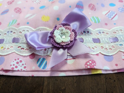 PRETTY Pillowcase Dress NIGHTGOWN/COVER-UP w/Pink EASTER print fabric x 5-7 NEW - Picture 2 of 11