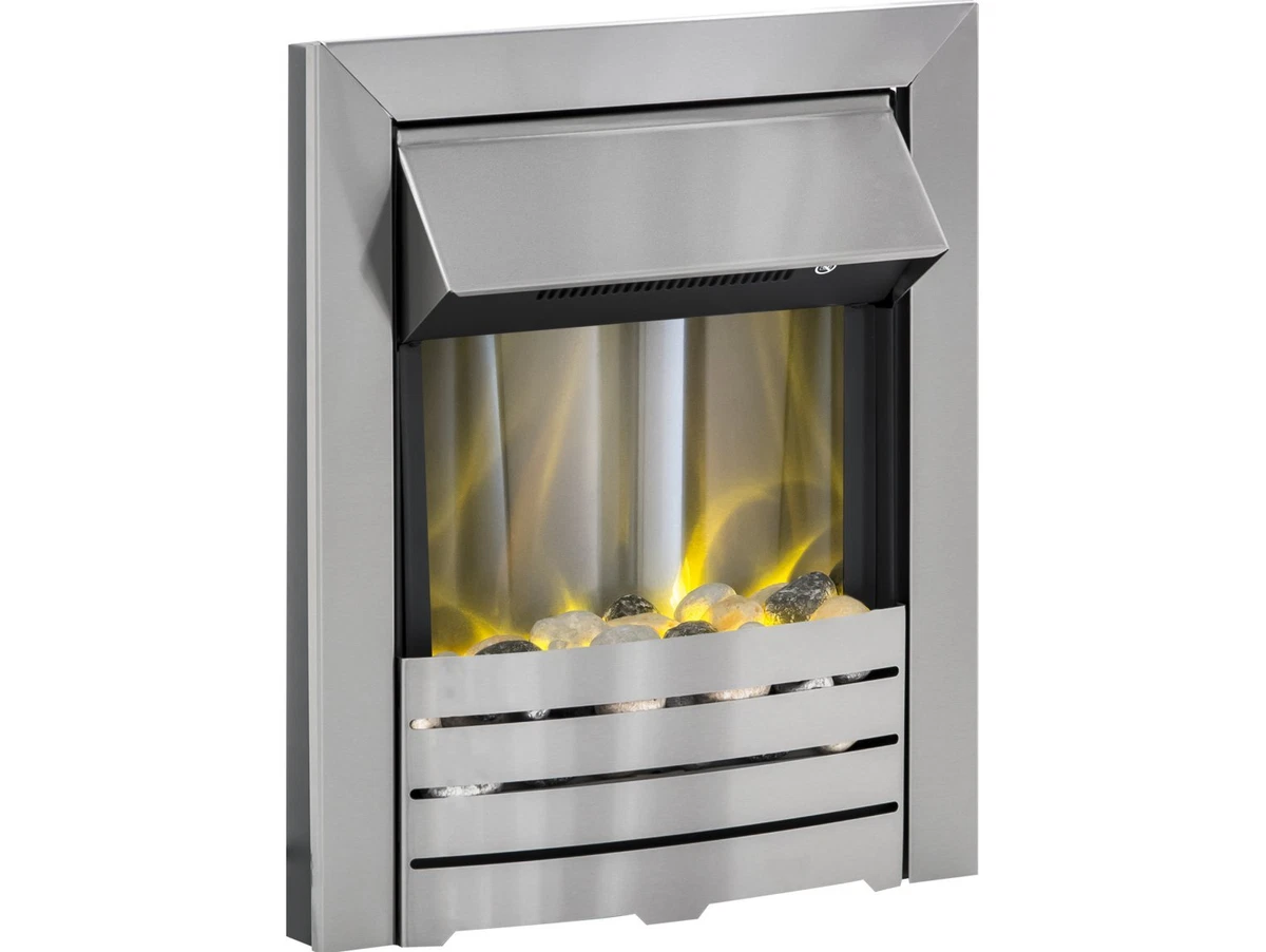 Adam Helios Electric Inset Fire Heater Brushed Steel 801349485356 | eBay