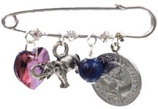 Better Than Buttons Elephant Bridal Pin Something Blue, Old,  New Jewelry