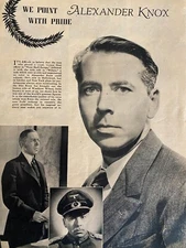 Alexander Knox, Full Page Vintage Clipping, a