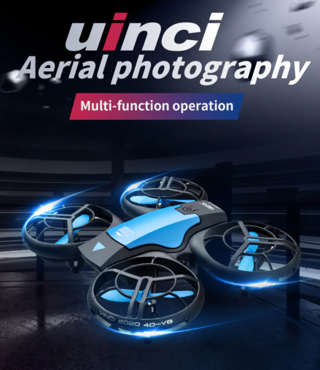 Mini drone ultra compact V8 uinci camera 4K HD finition noire mat - 2
