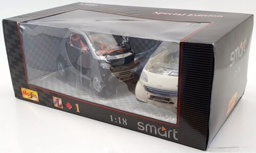 Maisto 1/18 Scale Model Car 31852 - Smart For Two Coupe - Black/White - Picture 5 of 5