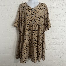 Shein Curve Womens Dress 3XL Ran Black Animal Print Lightweight D8