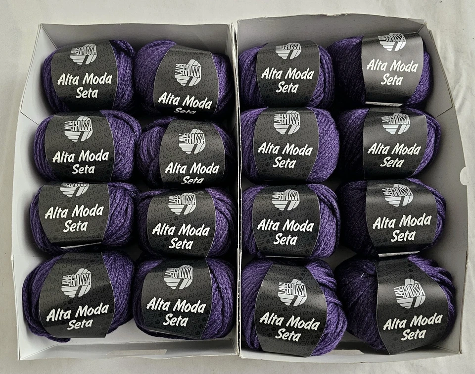 800g Lana Grossa Alta Moda Seta Sh002 Aubergin Lila Lot375801 Schurwolle Seide - Bild 2 von 4