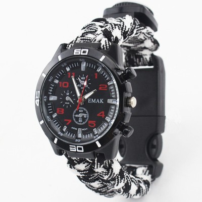 EMAK backpacking and hiking watch. Multi-functional Compass Thermometer