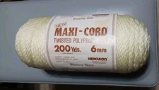 Maxi-Cord Twisted - 200 yards - 6 mm -  Cream color - Macrame Rope Cord