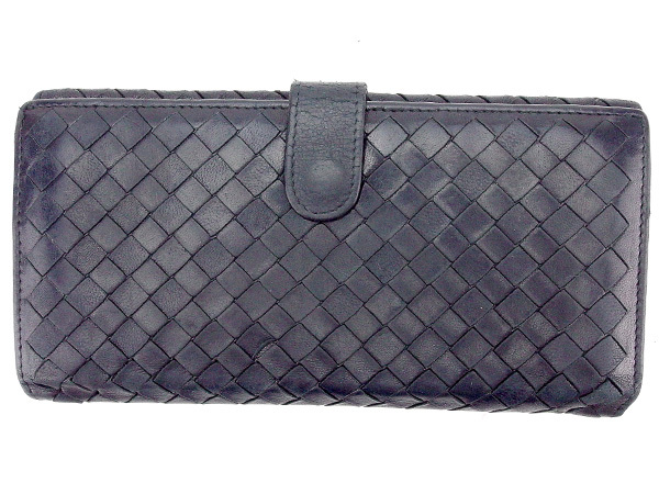 Bottega Veneta Wallet Purse Intrecciato Black Woman unisex