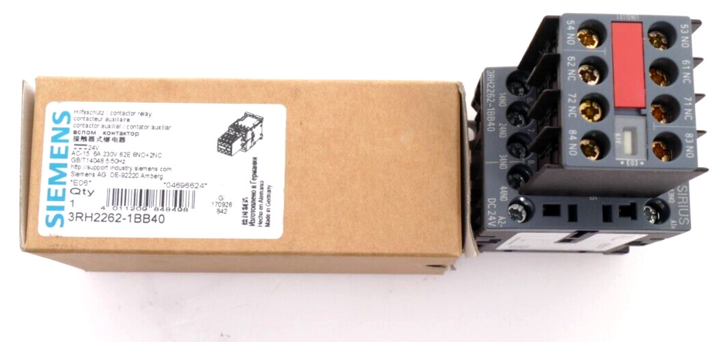 Siemens SIRIUS Auxiliary Contactor 3RH2 262-1BB40 | E:06 | 3RH2262-1BB40
