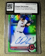 Chase DeLauter 2022 Bowman Chrome 1st Draft Green Refractor Auto #CDA-CD 10/99!