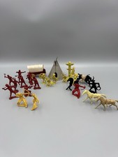 Vintage Indians Horses Teepee Wagon Plastic Figures Assorted Colors Sizes READ