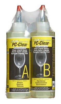 PC Products PC-Clear Epoxy Adhesive Liquid, 16oz in Two Bottles, Clear 70161,...