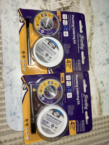 2 X Harris Sterling Premium 4-oz Lead-Free Plumbing Solder & Flux Kit 331777 NIP