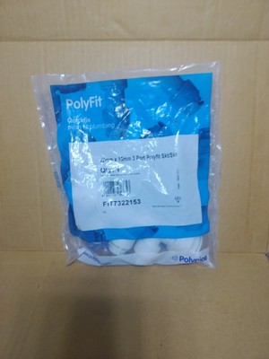 Polyfit 22 mm x 15 mm 3 Anschlüsse Verteiler Fit7322153 1er Pack Neu Weiß.