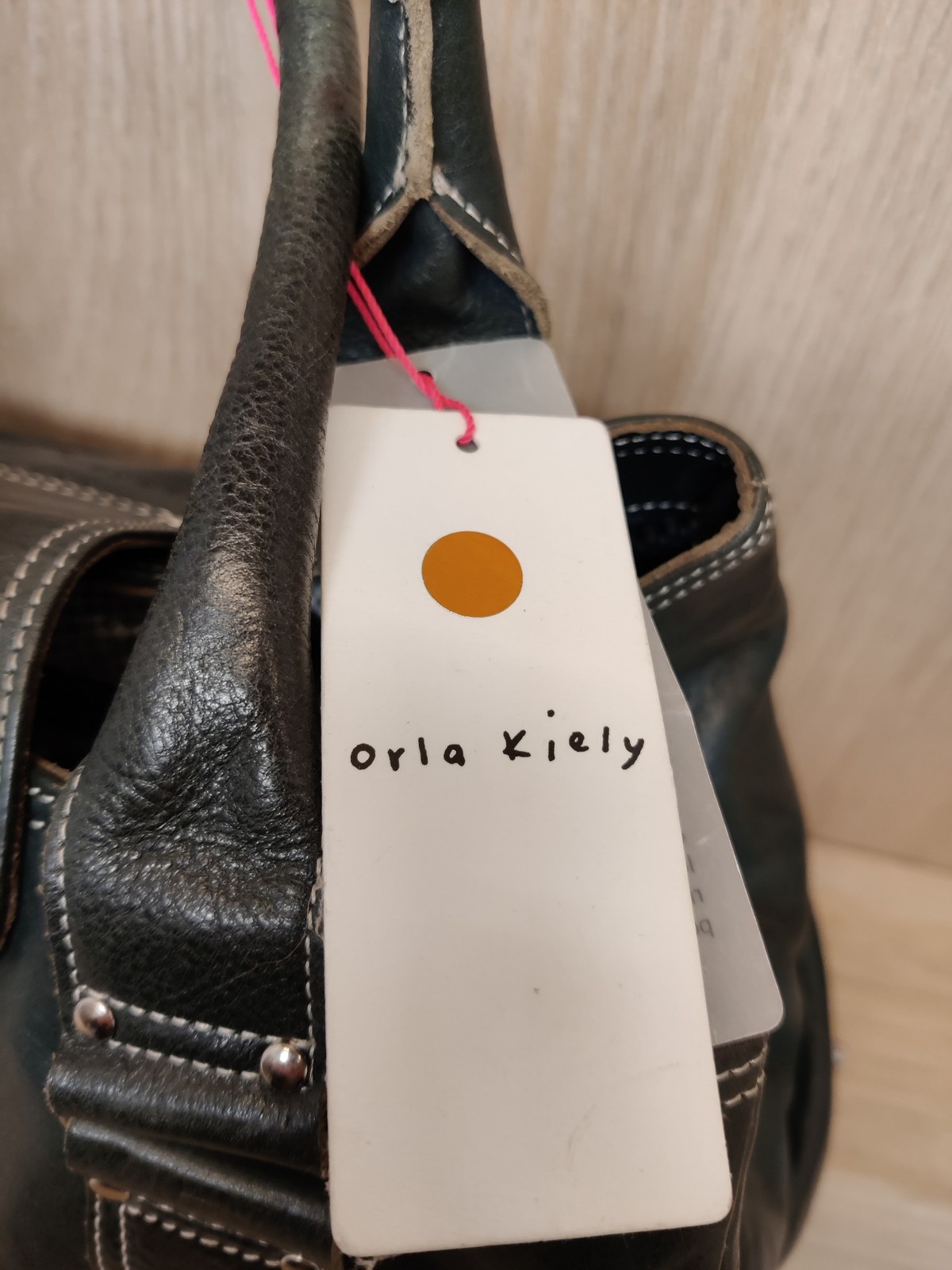 Orla Kiely Womens Leather Handbag Blue Floral Embossed Shoulder Bag Tote BNWT image 4