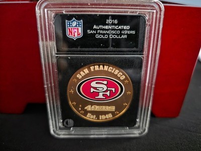 2016 Fiji NFL SAN FRANCISCO 49ERS Authenticated Bradford Exchange GOLD Dollar