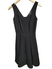 Lulus Sleeveless Black Dress Fitted W/ Flare Zipped Back Sz S Pit To Pit 13 L 33