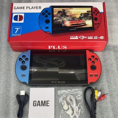 X12 plus Handheld Spielkonsole 2700 Spiele 16GB 7'' MP5 Video Retro Game Console.