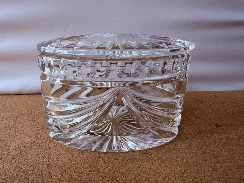 Vintage Waterford Cut Crystal Ovrture Lidded Container - Signed