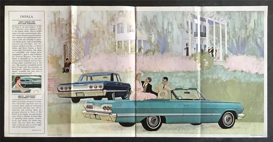 Chevrolet Car Range EE. UU. LF Folleto de ventas 1963 Ref 63EX-CHEV-E Impala Biscayne++ Foto 3 de 4