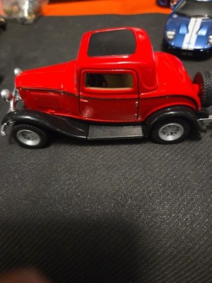 5'' Kinsmart 1932 Red Ford 3-Window Coupe Diecast Model Toy Car 1:34 Scale