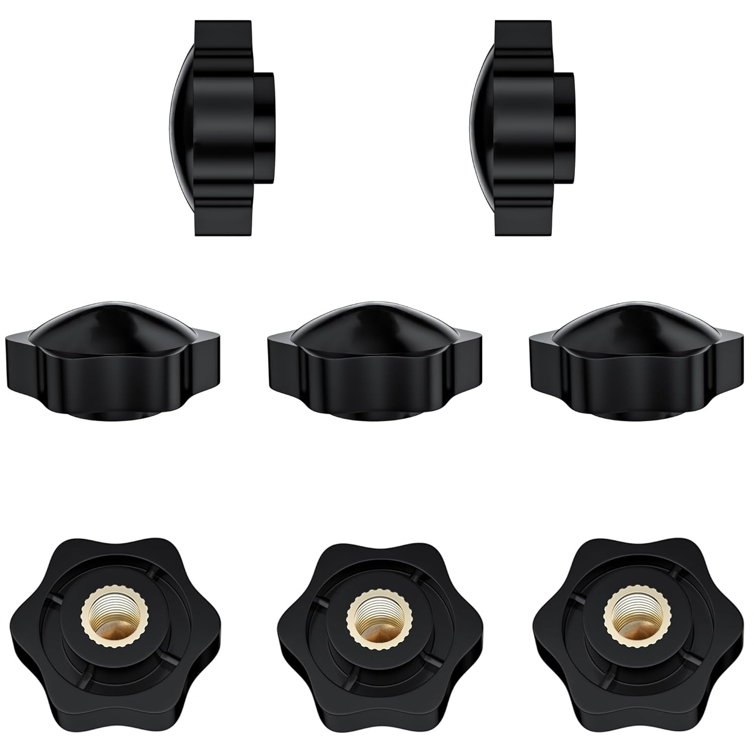 8 PCS Handle Wing Nuts,Clamping Star Knobs,Thumb Screws Nuts (M10*38Mm)