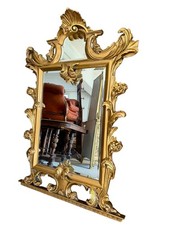 Handgeschnitzter goldener Barockspiegel - Holzrahmen - groß - H 152 cm
