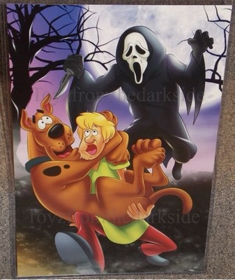 Scooby Doo & Shaggy vs Ghostface Glossy Art Print 11 x 17 In Hard Plastic Sleeve